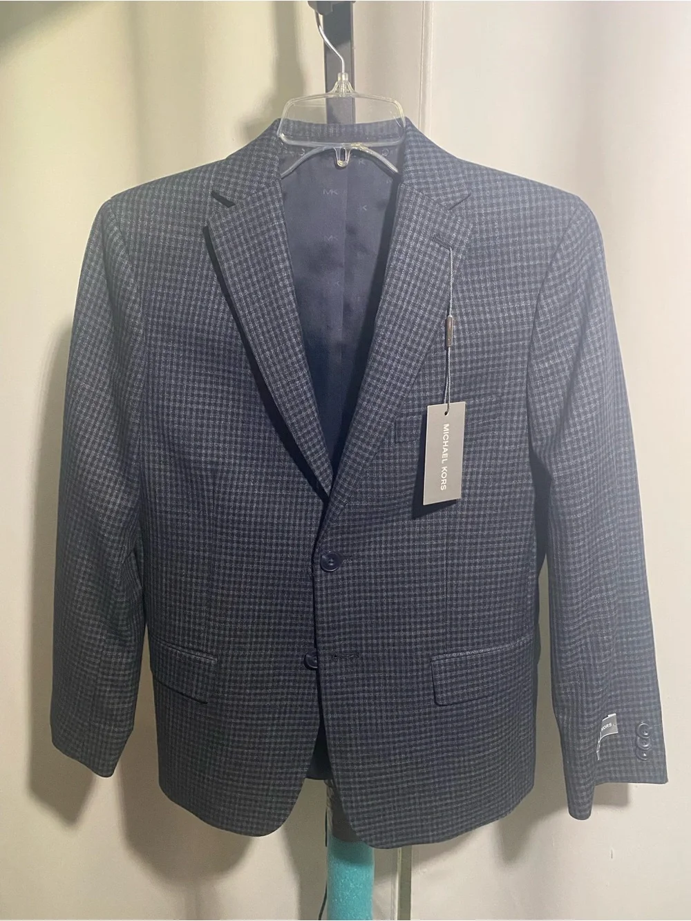 Michael Kors Teens Navy Houndstooth Blazer